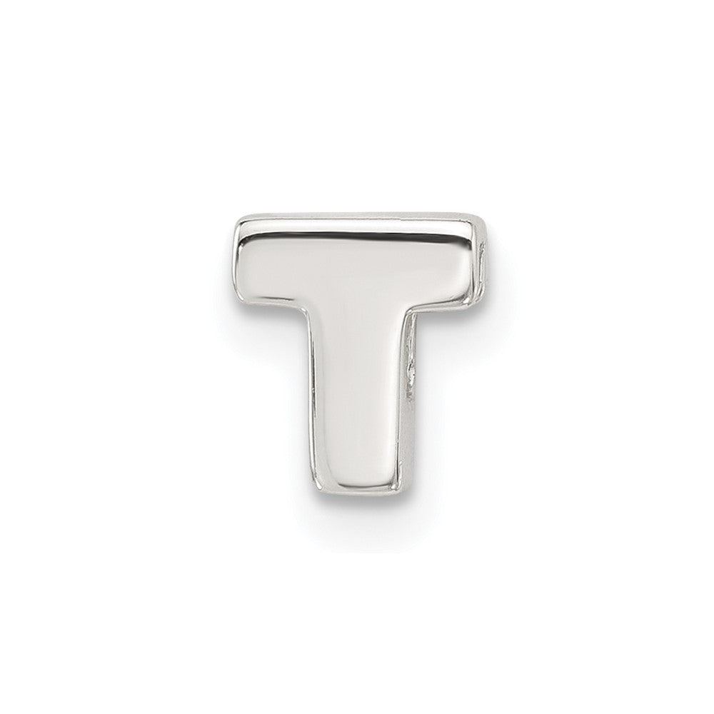 Sterling Silver E-Coated Letter T Slide Charm