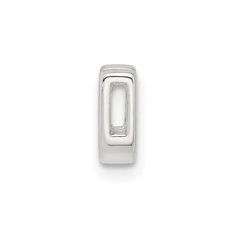 Sterling Silver E-Coated Letter U Slide Charm