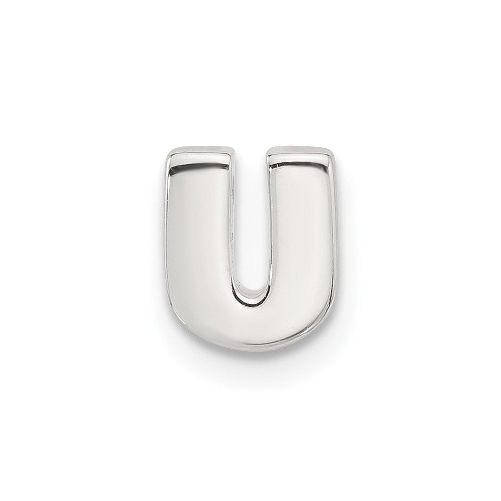 Sterling Silver E-Coated Letter U Slide Charm