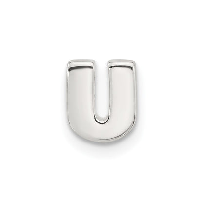 Sterling Silver E-Coated Letter U Slide Charm