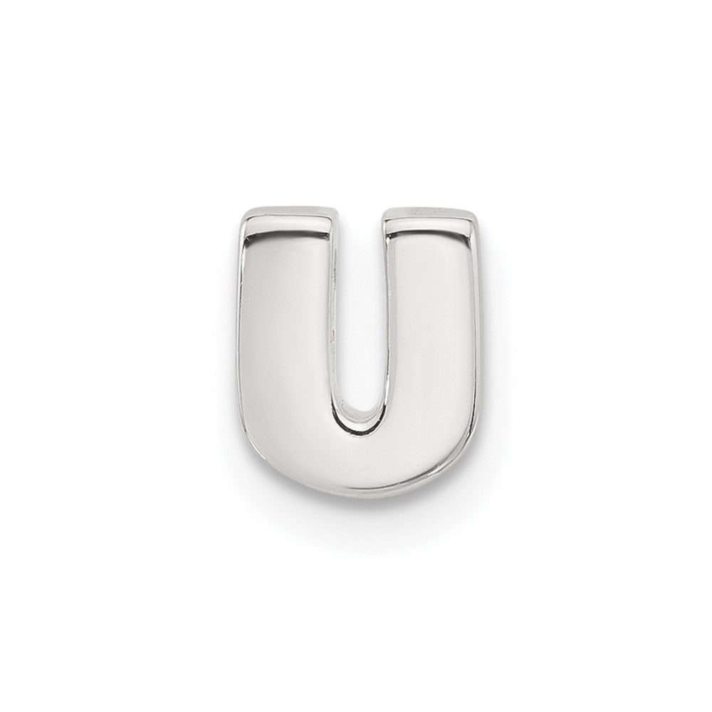 Sterling Silver E-Coated Letter U Slide Charm