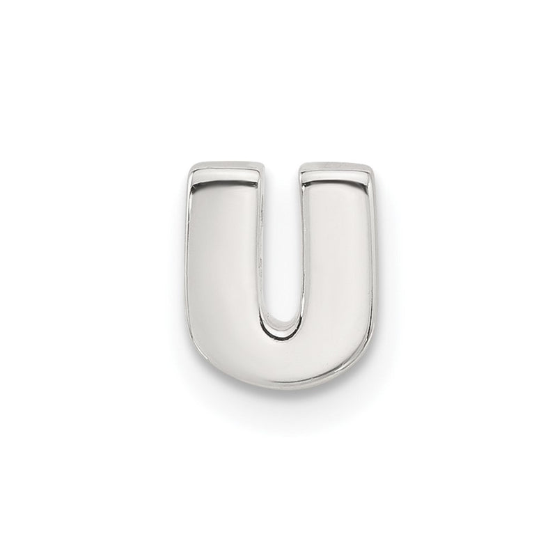 Sterling Silver E-Coated Letter U Slide Charm