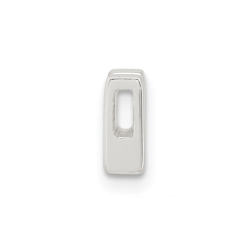 Sterling Silver E-Coated Letter V Slide Charm
