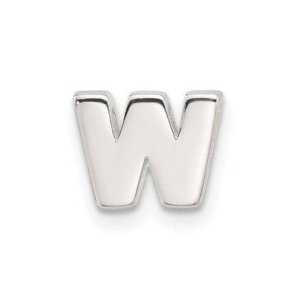 Sterling Silver E-Coated Letter W Slide Charm
