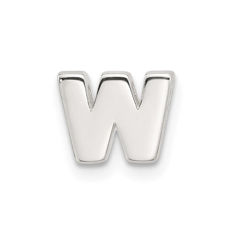 Sterling Silver E-Coated Letter W Slide Charm