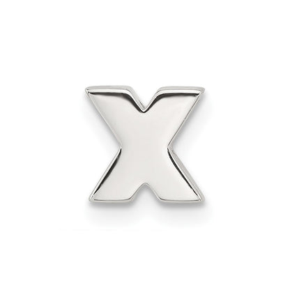 Sterling Silver E-Coated Letter X Slide Charm