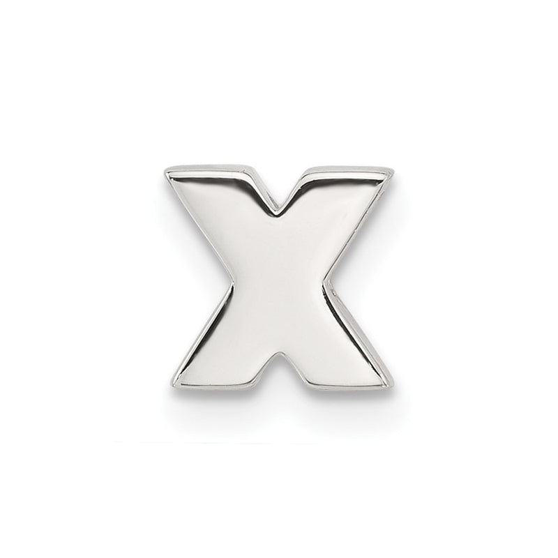 Sterling Silver E-Coated Letter X Slide Charm