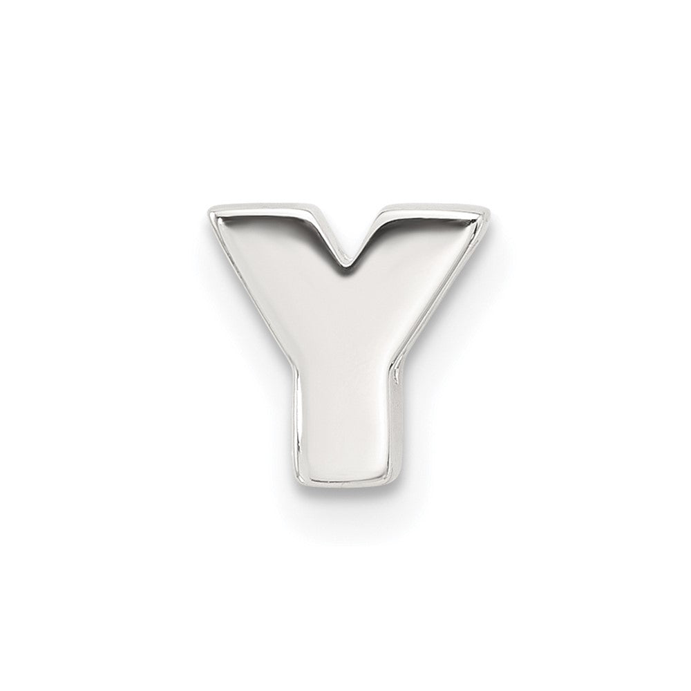 Sterling Silver E-Coated Letter Y Slide Charm