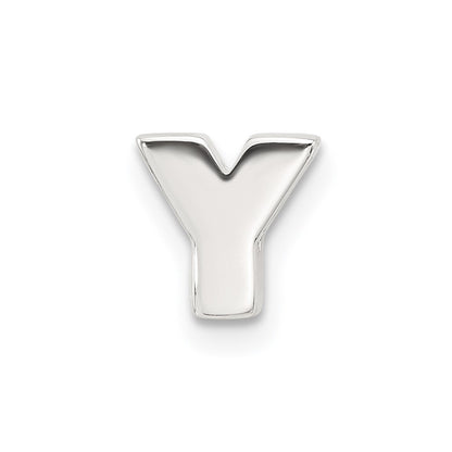 Sterling Silver E-Coated Letter Y Slide Charm