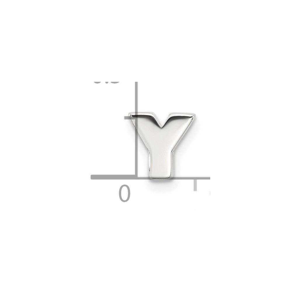 Sterling Silver E-Coated Letter Y Slide Charm