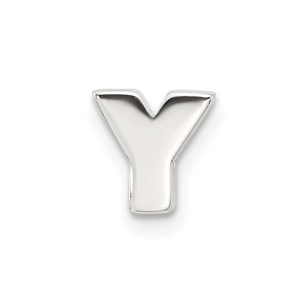 Sterling Silver E-Coated Letter Y Slide Charm