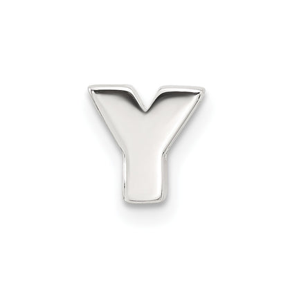 Sterling Silver E-Coated Letter Y Slide Charm