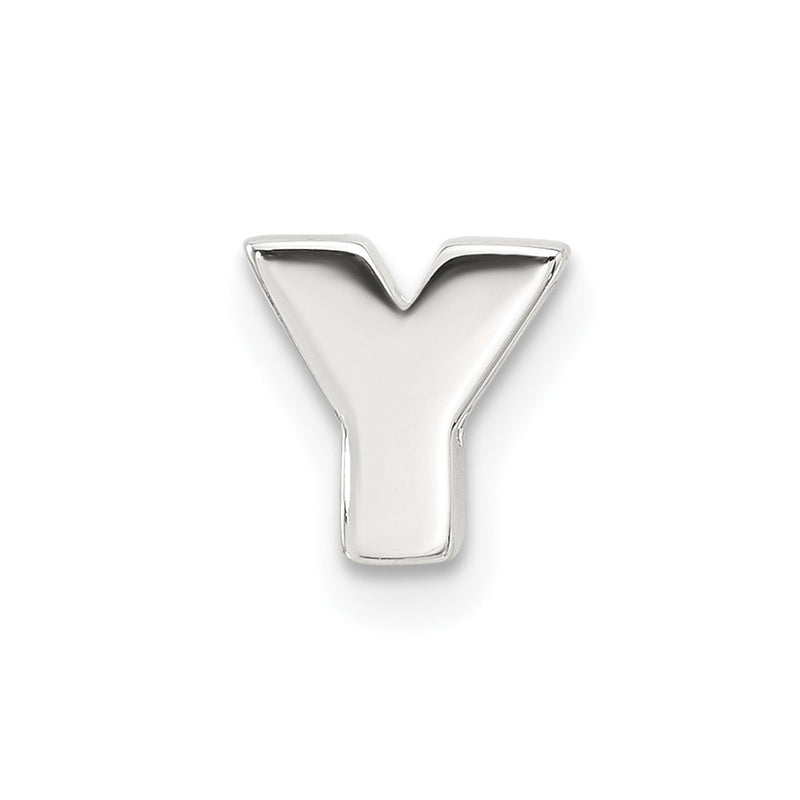 Sterling Silver E-Coated Letter Y Slide Charm