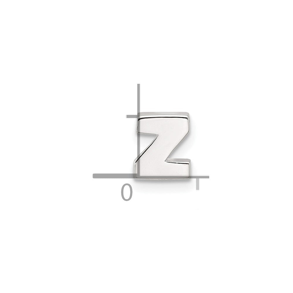 Sterling Silver E-Coated Letter Z Slide Charm