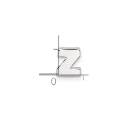 Sterling Silver E-Coated Letter Z Slide Charm