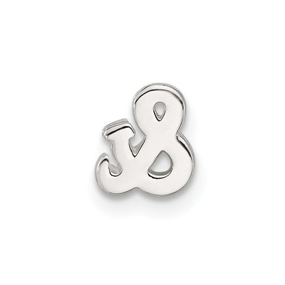 Sterling Silver E-Coated Ampersand and & Symbol Slide Charm