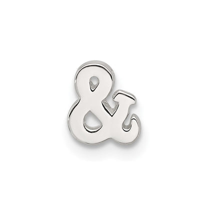 Sterling Silver E-Coated Ampersand and & Symbol Slide Charm