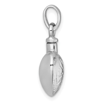 Sterling Silver Rhodium-Plated Polished & Textured Heart Ash Holder