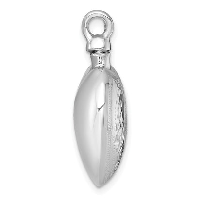 Sterling Silver Rhodium-Plated Heart with Design Ash Holder Pendant