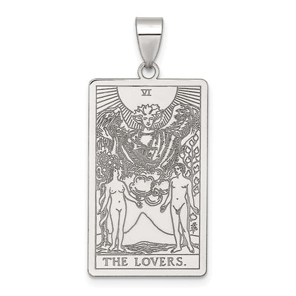 Sterling Silver the Lovers Tarot Card Pendant