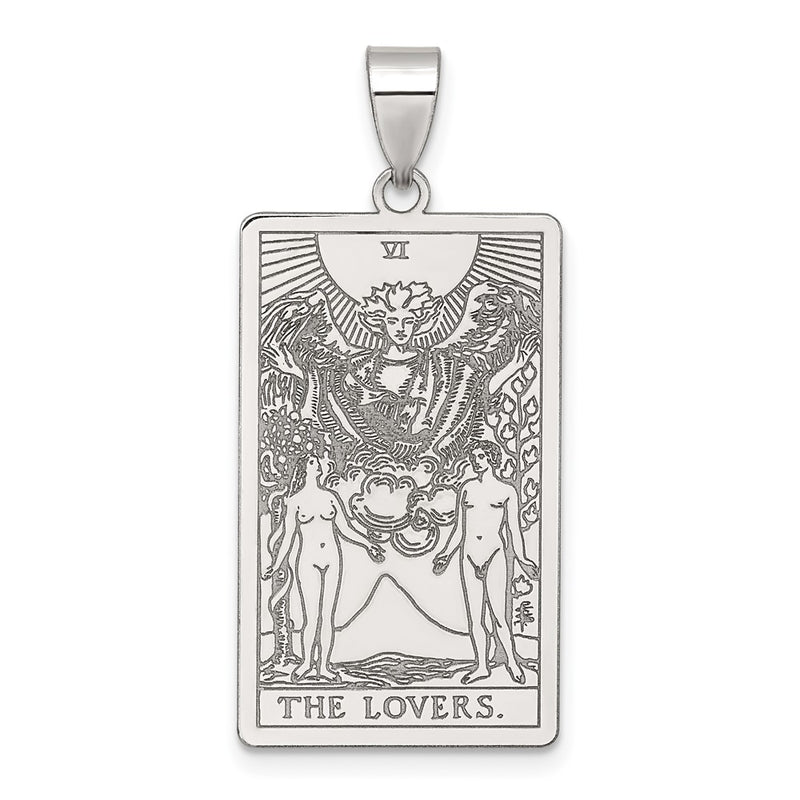 Sterling Silver the Lovers Tarot Card Pendant