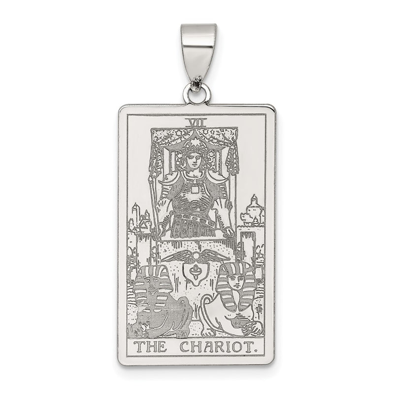 Sterling Silver the Chariot Tarot Card Pendant