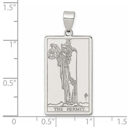 Sterling Silver the Hermit Tarot Card Pendant