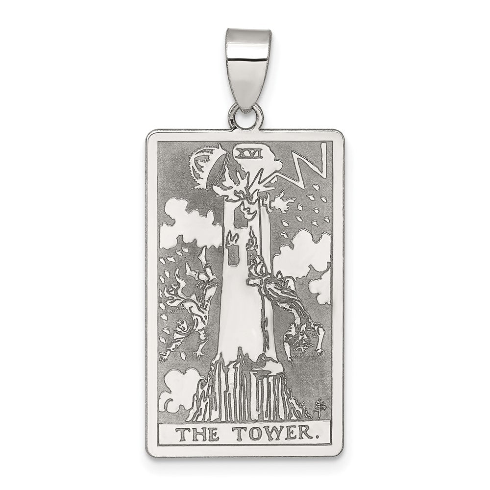 Sterling Silver the Tower Tarot Card Pendant