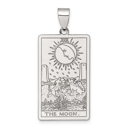 Sterling Silver the Moon Tarot Card Pendant