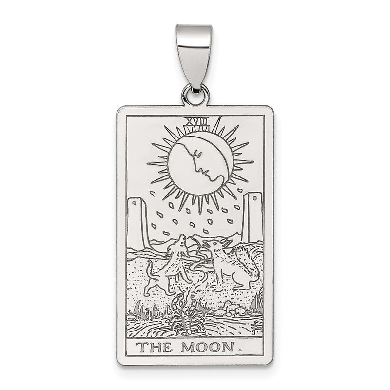 Sterling Silver the Moon Tarot Card Pendant