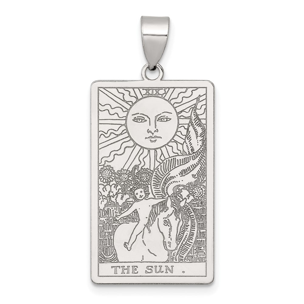 Sterling Silver the Sun Tarot Card Pendant