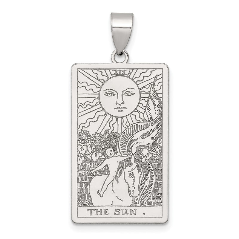 Sterling Silver the Sun Tarot Card Pendant