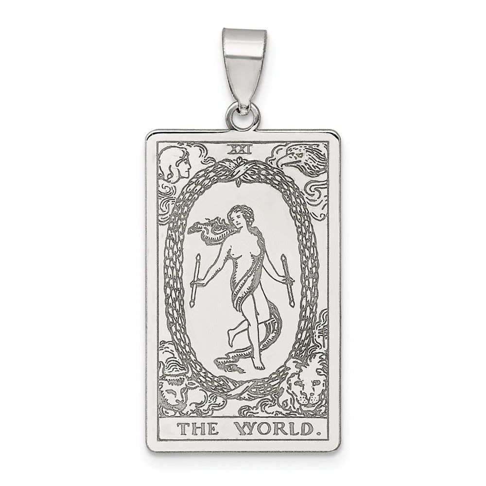 Sterling Silver the World Tarot Card Pendant