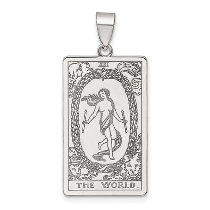 Sterling Silver the World Tarot Card Pendant