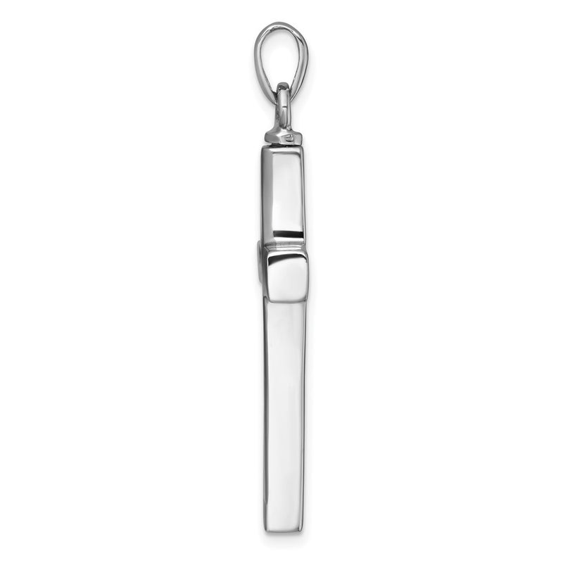 Sterling Silver Rhodium-Plated Cross Enameled Heart Ash Holder Pendant