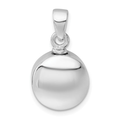Sterling Silver Rhodium-Plated Polished Sand Dollar Ash Holder Pendant