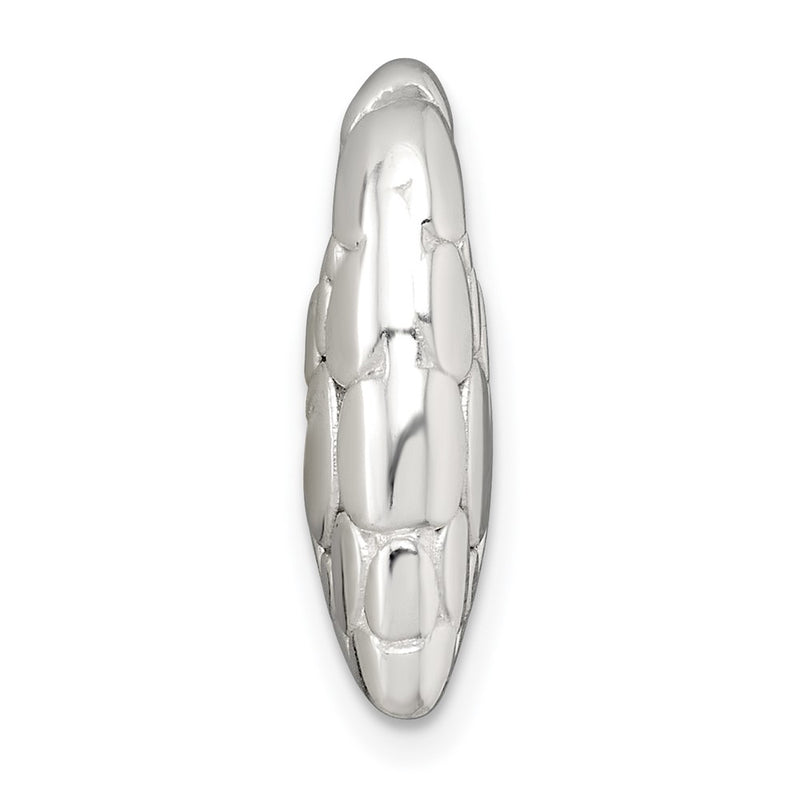 Sterling Silver Polished Pebbled Heart Chain Slide Pendant