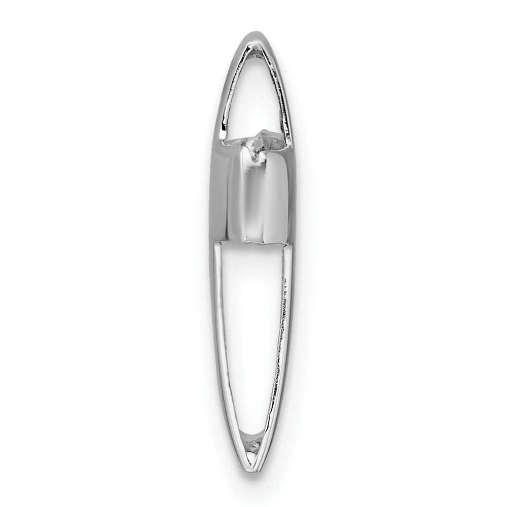 Sterling Silver Rhodium-Plated Polished 3D Cross Chain Slide Pendant