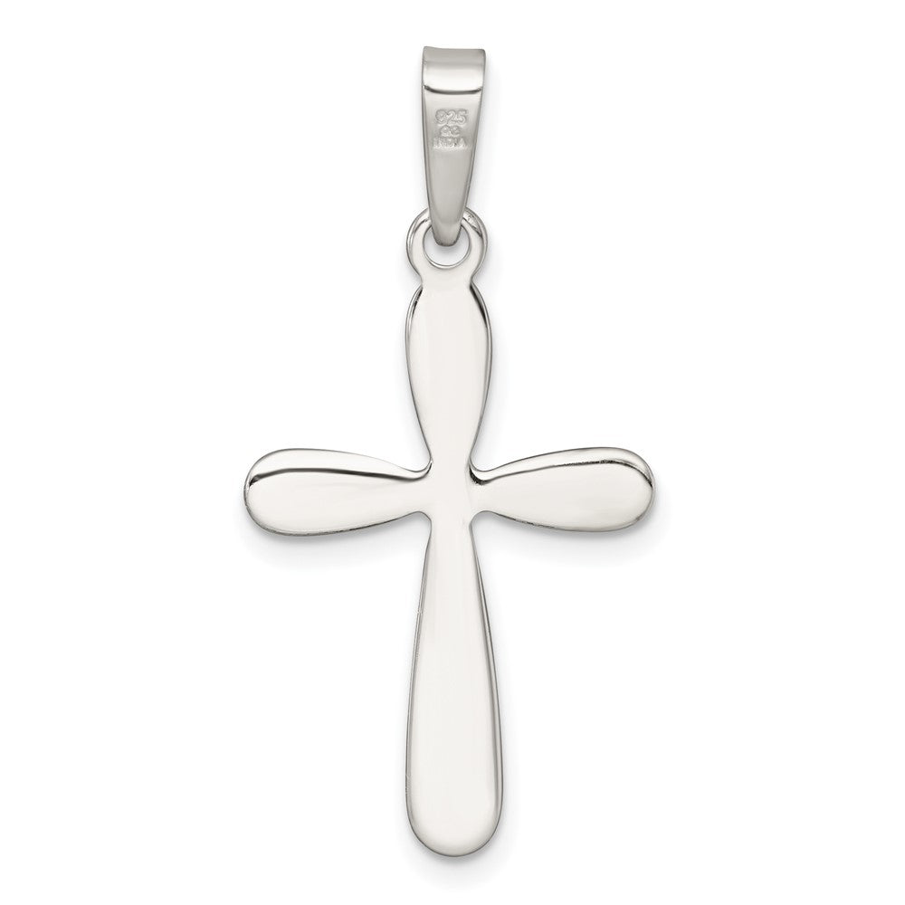 Sterling Silver Polished and Diamond-Cut Cross Pendant