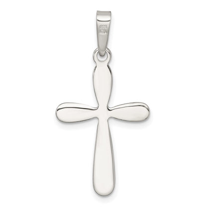 Sterling Silver Polished and Diamond-Cut Cross Pendant