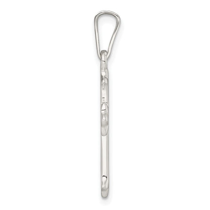 Sterling Silver Polished and Textured Cross Pendant