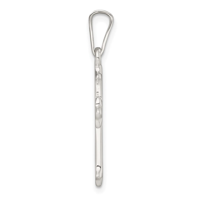 Sterling Silver Polished and Textured Cross Pendant