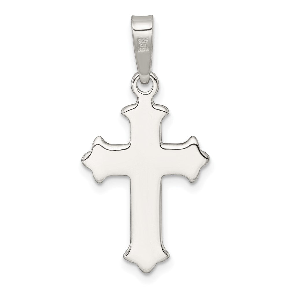 Sterling Silver Polished and Textured Cross Pendant