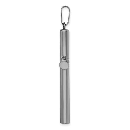 Sterling Silver Ruthenium-Plated Polished Hollow Latin Cross Pendant