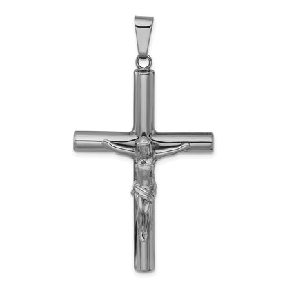 Sterling Silver Ruthenium Finish Polished Crucifix Pendant