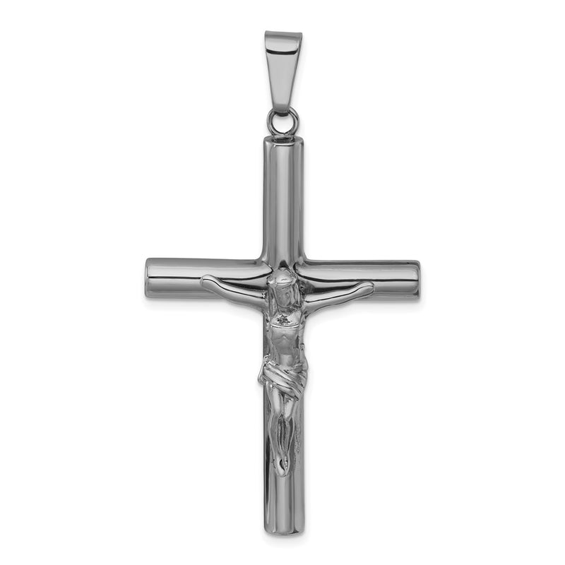 Sterling Silver Ruthenium Finish Polished Crucifix Pendant