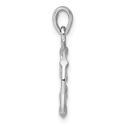 Sterling Silver Rhodium-Plated Polished Libra Zodiac Pendant