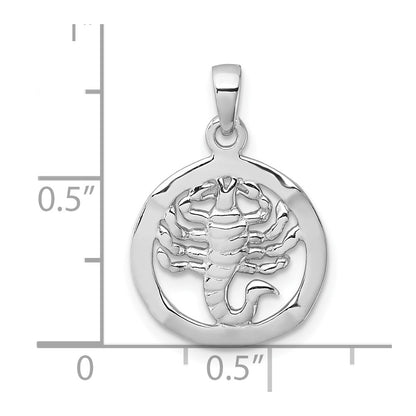 Sterling Silver Rhodium-Plated Polished Scorpio Zodiac Pendant