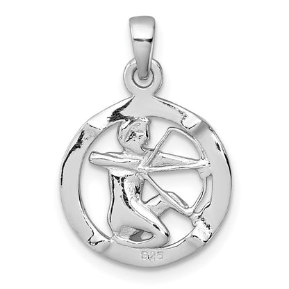 Sterling Silver Rhodium-Plated Polished Sagittarius Zodiac Pendant