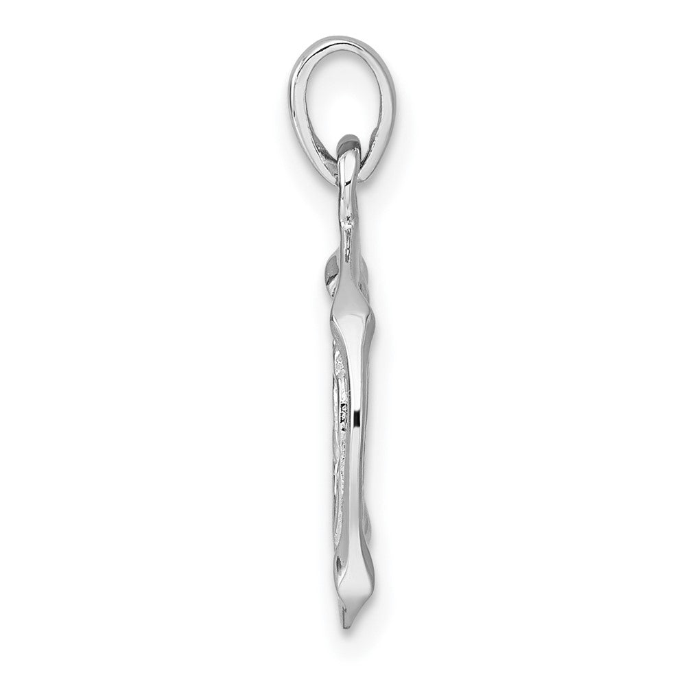 Sterling Silver Rhodium-Plated Polished Aquarius Zodiac Pendant